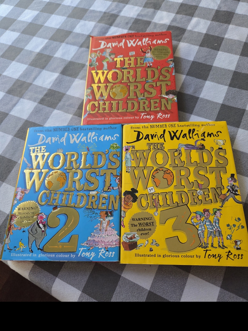 David Walliams World's Worst Children 1-3 Lot HarperCollins 2016-2018 Hardcover